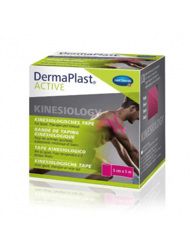 Dermaplast Active kinesiologian teippi vaaleanpunainen 5 cm x 5