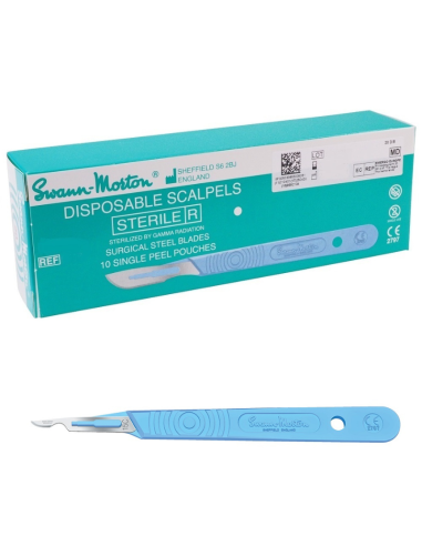 Scalpel stérile Swann Morton n° 15A avec poignée 10 pièces