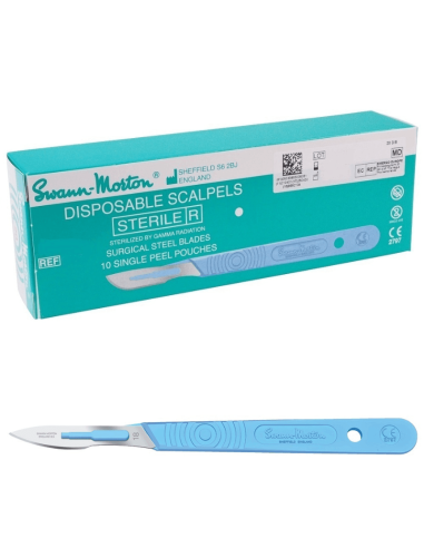 Swann Morton Nr. 18 Scalpel Steriel incl. handvat 10 stuks