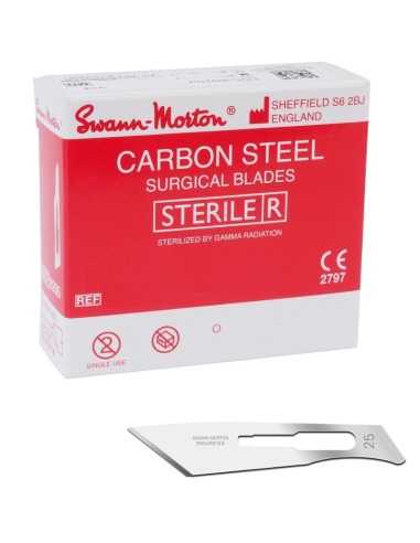 Swann Morton Carbon Nr. 25 steriele mesjes 100 stuks