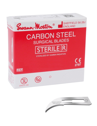 Swann Morton Carbon Nr. 12 steriele mesjes 100 stuks